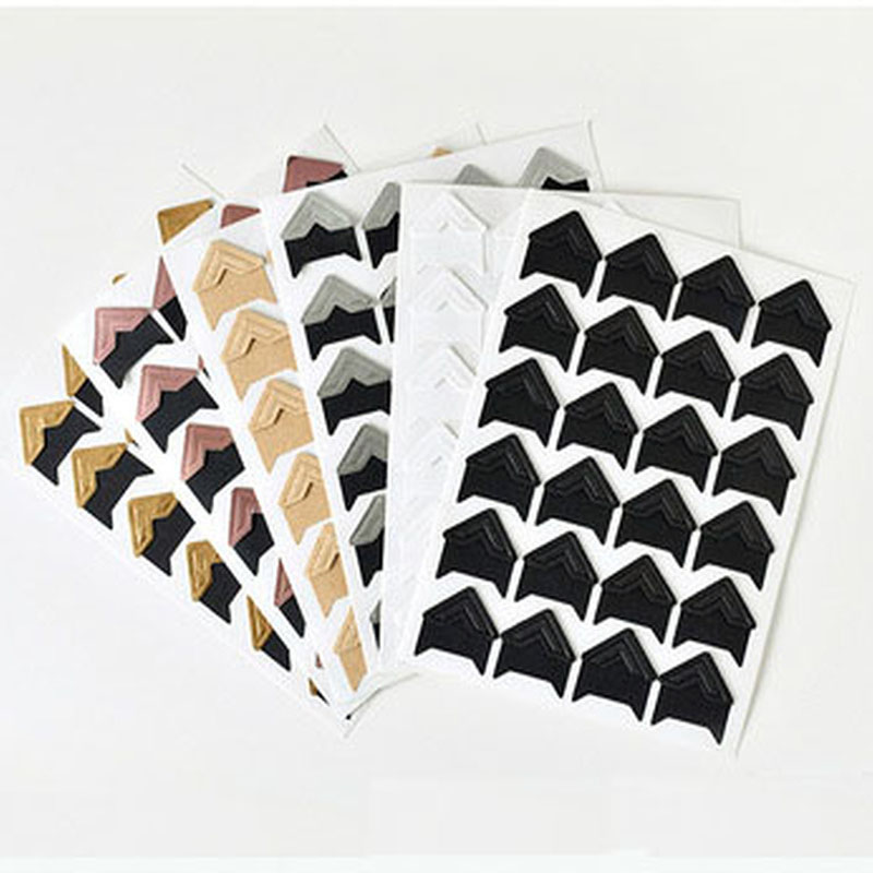120 pcs/lot DIY Vintage Corner Photo Albums Corner Stickers Kraft Paper Album Frame Decor Scrapbooking Decoration 5 Sheets