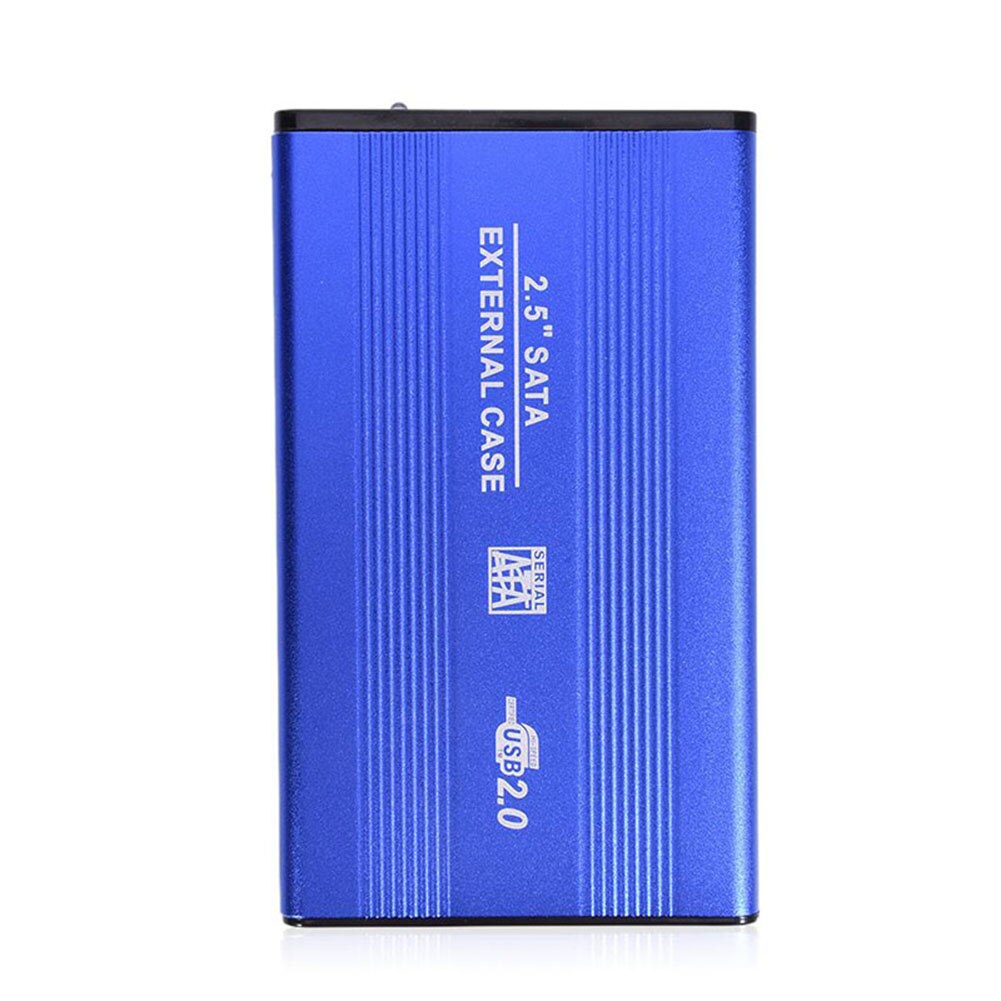 Metalen Hdd Case Hdd Ssd 2.5Inch Sata Naar Usb Externe Mobiele Harde Schijf Case Box Usb 3.0 2.0 бокс Для Жесткого Диска: Blue USB2 0