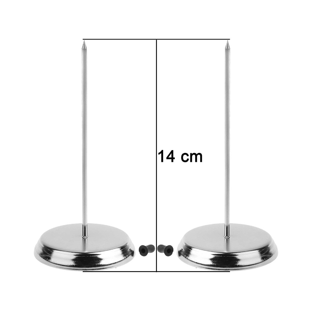 Xrhyy 2 stk sølv farge skrivebord rett stang papirholder pigg pinne kvitteringer sjekk regning gaffel seddel gaffel for restaurant bar kontor