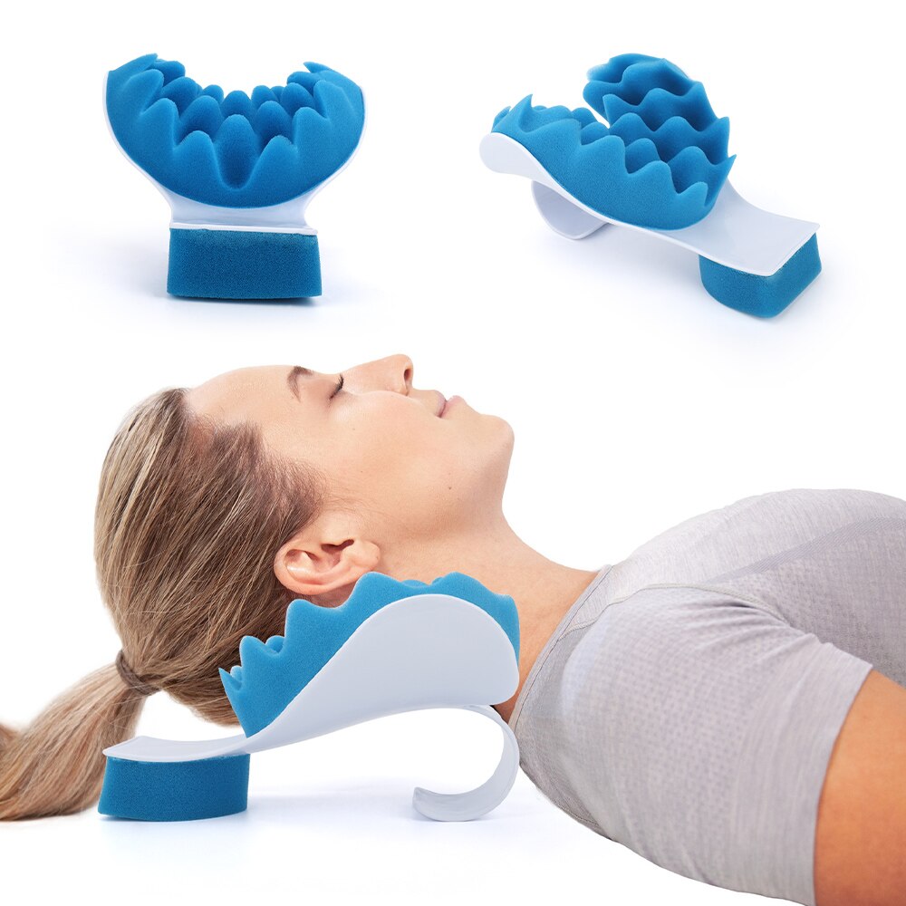 Neck Shoulder Relaxer Chiropractic Stretcher Support Pillow Neckbone Muscle Tension Reliever Pressure Relief Stiff Chronic Pain