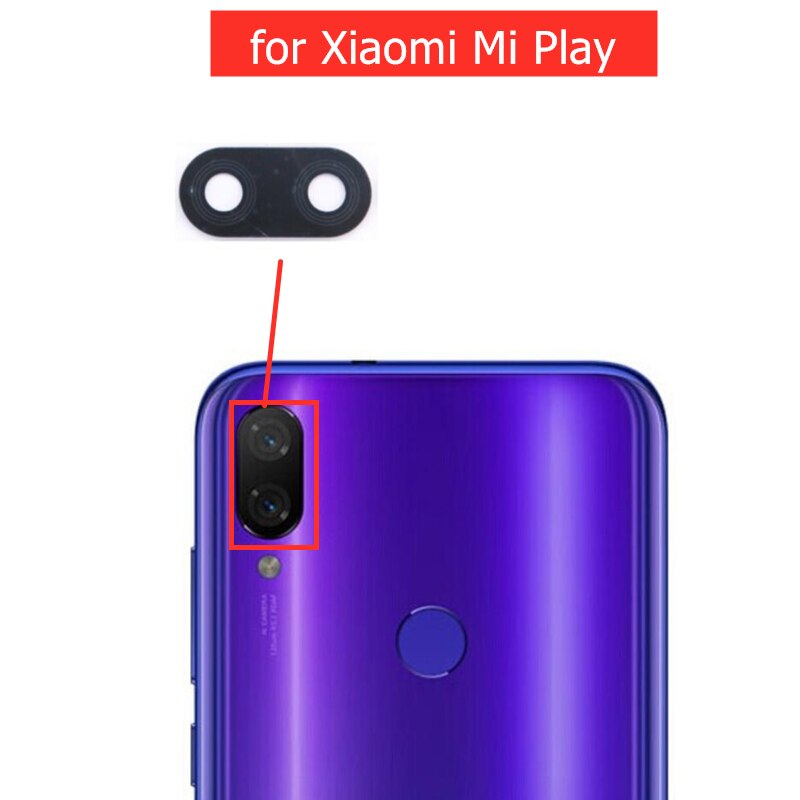 2pcs for Xiaomi Mi Play Camera Glass Lens Back Rear Camera Glass Lens with Glue for Xiaomi Mi Play Replacement Repair Parts