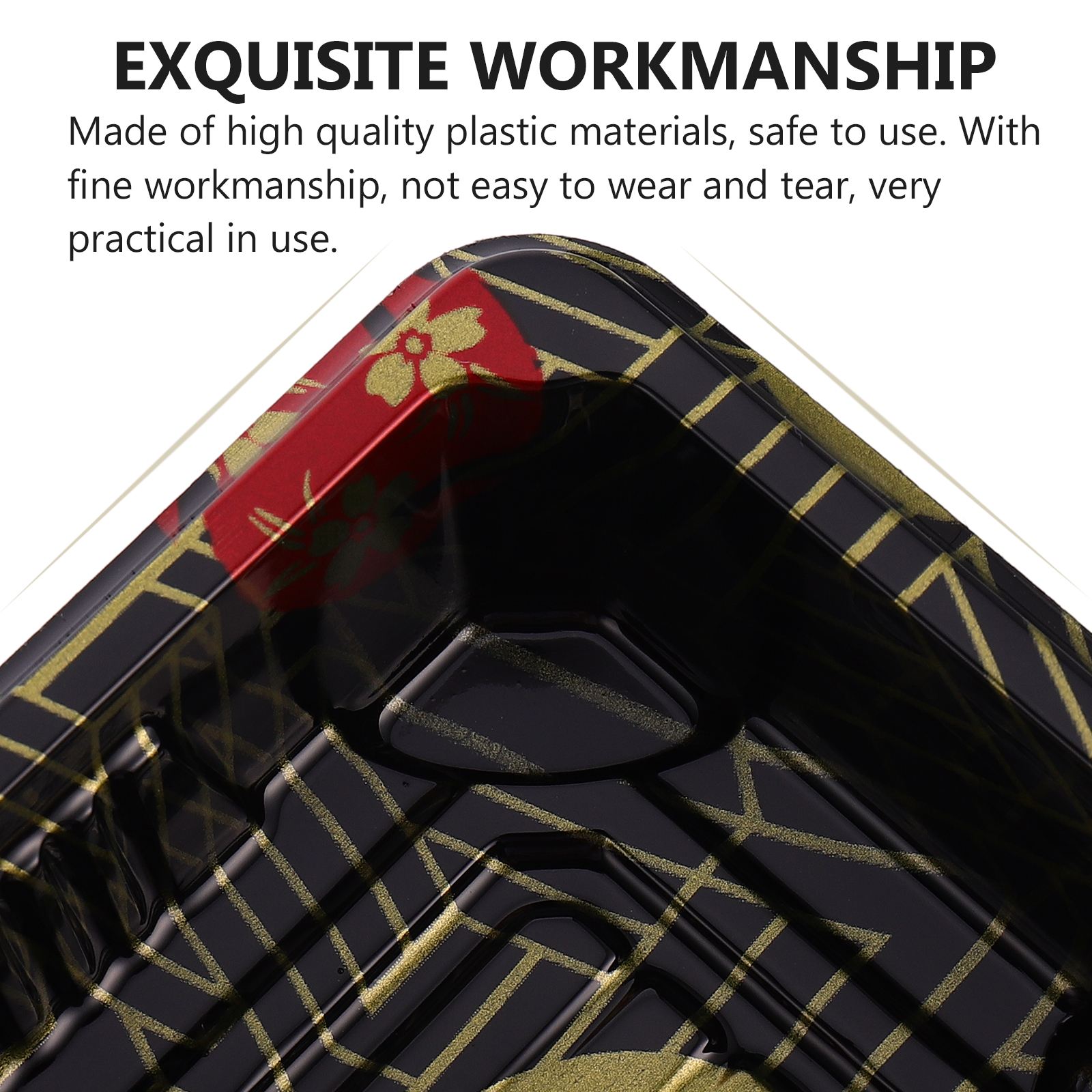 50 Pcs Disposable Sushi Box Plastic Packing Box Portable Food Storage Box