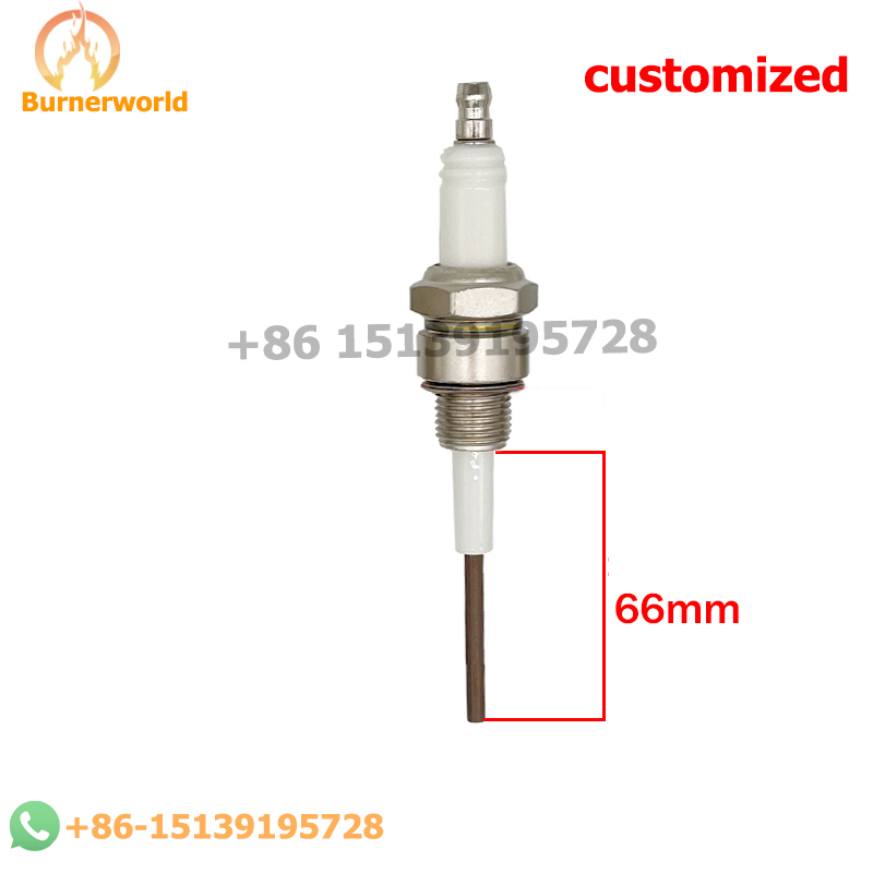 ZE14-12-A1 L66mm L100mm Maxon Brûleur Utiliser Électrode En Céramique Industriel Bobicphone Bougie D'allumage Brûleur Électrode D'allumage Eva allumeur