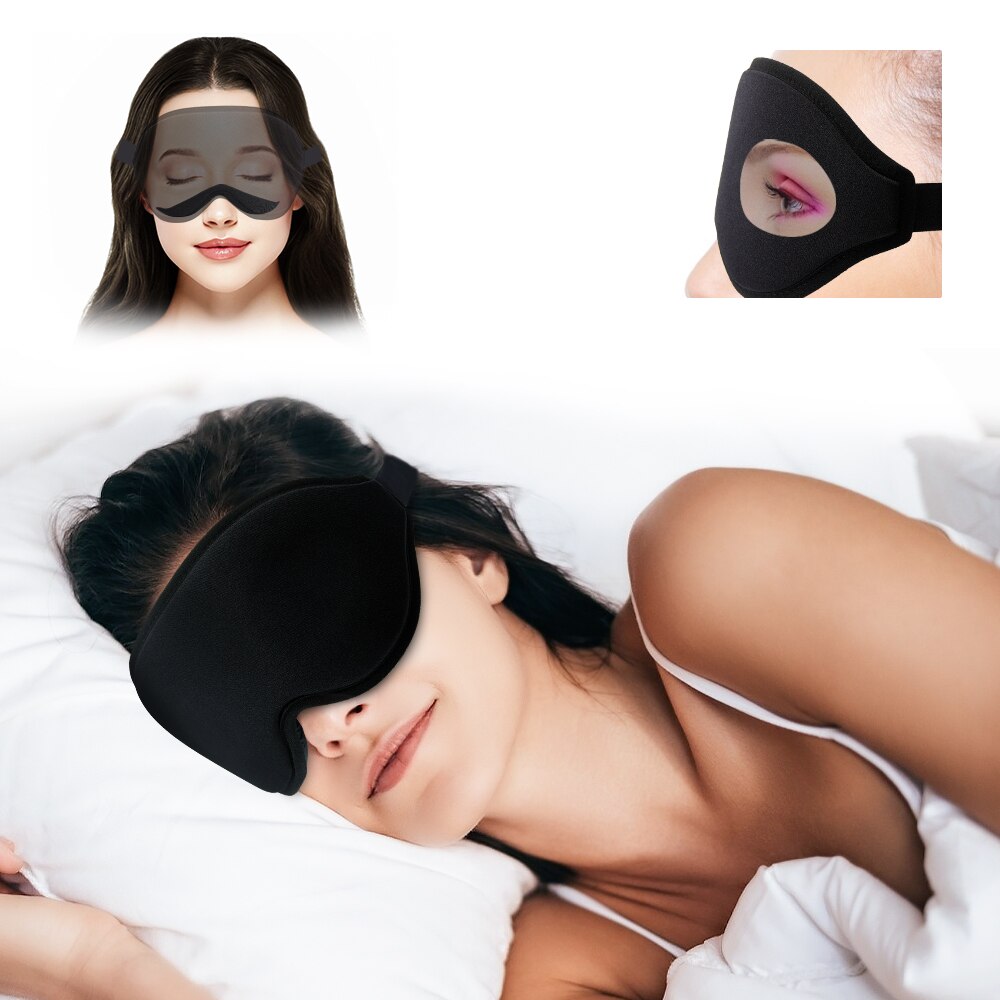 Mascarilla de seda de espuma viscoelástica 3D para dormir, suave, Unisex, parches para los ojos, cómoda, tridimensional, máscara para dormir, sombra de ojos transpirable