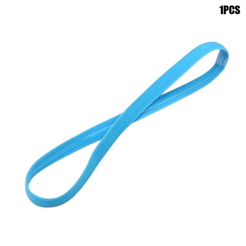 1pcs Head Band Head Wrap Ponytail Holder Elastic Solid Color Hair Rope Band NIN668: Blau