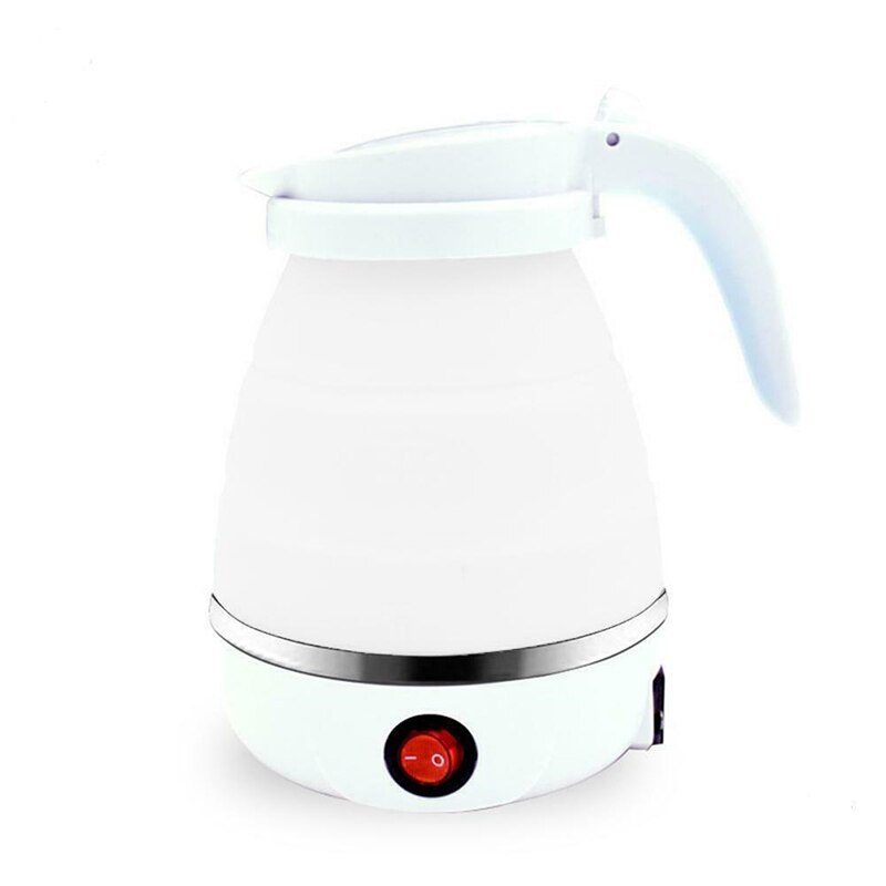 Opvouwbare Waterkoker Reizen Draagbare Ketel Met Siliconen Isolatie Verwarming Ketel Thee Pot 20 Oz Voor Camping Wit: EU Plug