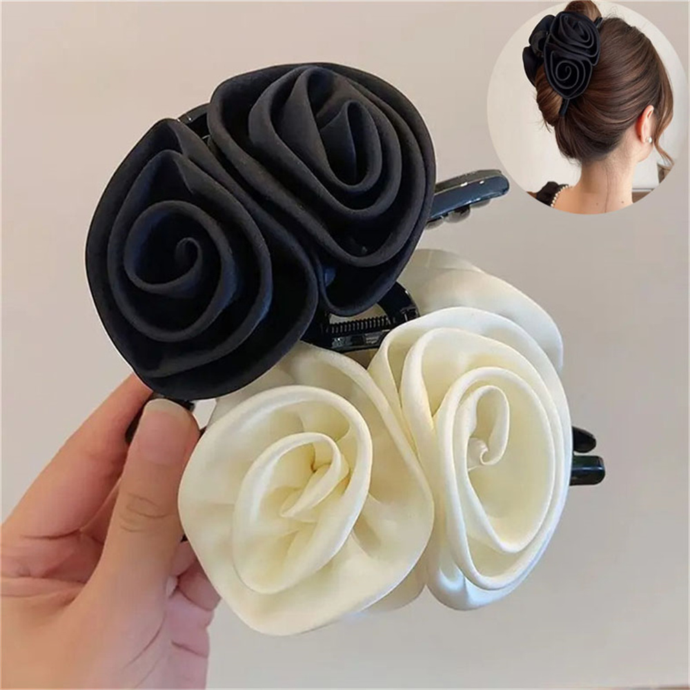 Pinza de pelo de Rosa francesa para mujer y niña, horquilla de temperamento, tocado de princesa, Clip de agarre de , accesorios para el cabello femenino