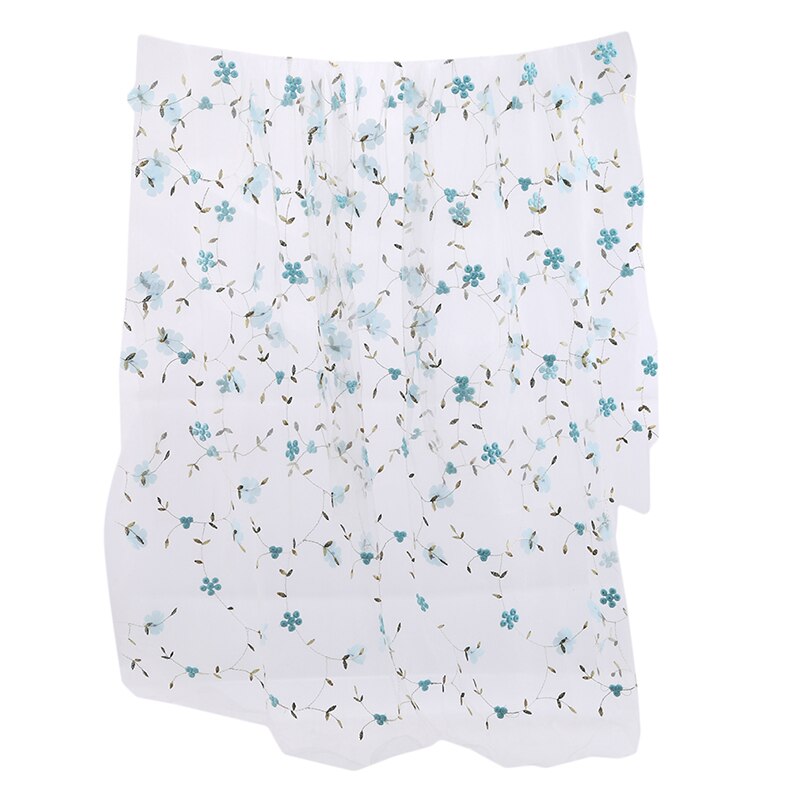 Chiffon Flower Embroidery Fabric 3D Flower Embroidery Tulle Lace Fabric DIY Skirt Clothing Sewing Fabric: light blue