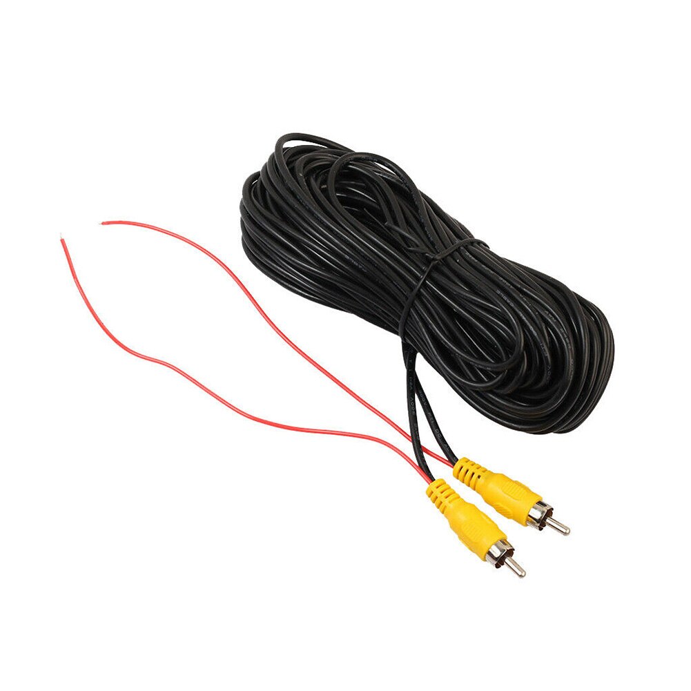 6m/20ft câble d'extension vidéo RCA pour caméra de recul de vue arrière de voiture pour accessoires de remorque de camping-Car de camion