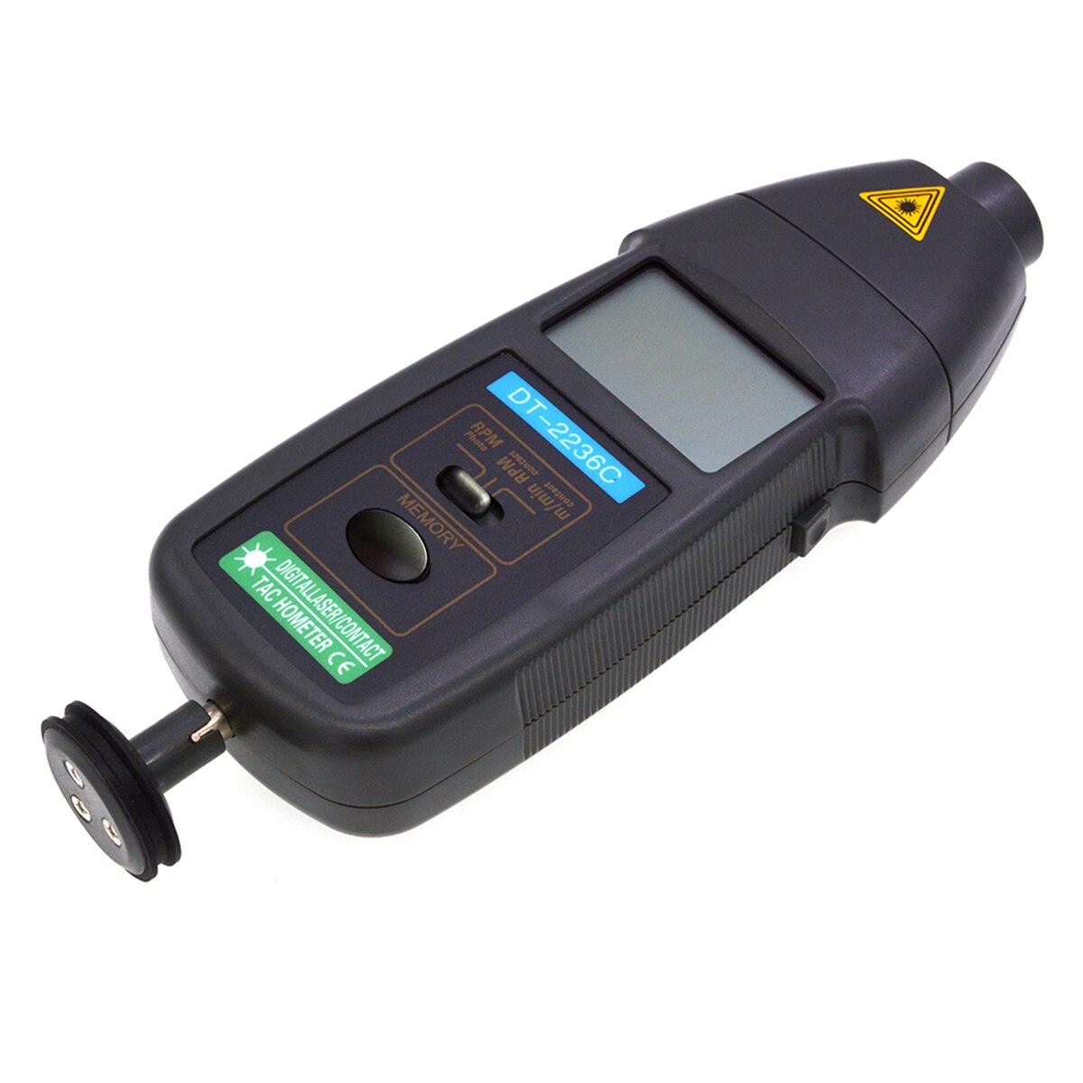 DT2236C Digital Contact &amp; Non-contact Tach Tool Handheld Tachometer Tester RPM Speed Detector