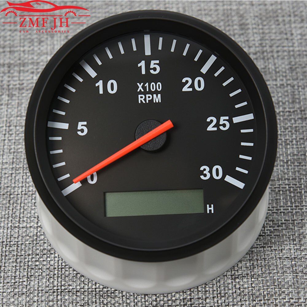 85 mm Tach Electric Motor Tachometer For Boat Tachometer Marine Car Tacho Meter 3K 4K 6K 8K RPM with Hour Meter Red Backlight