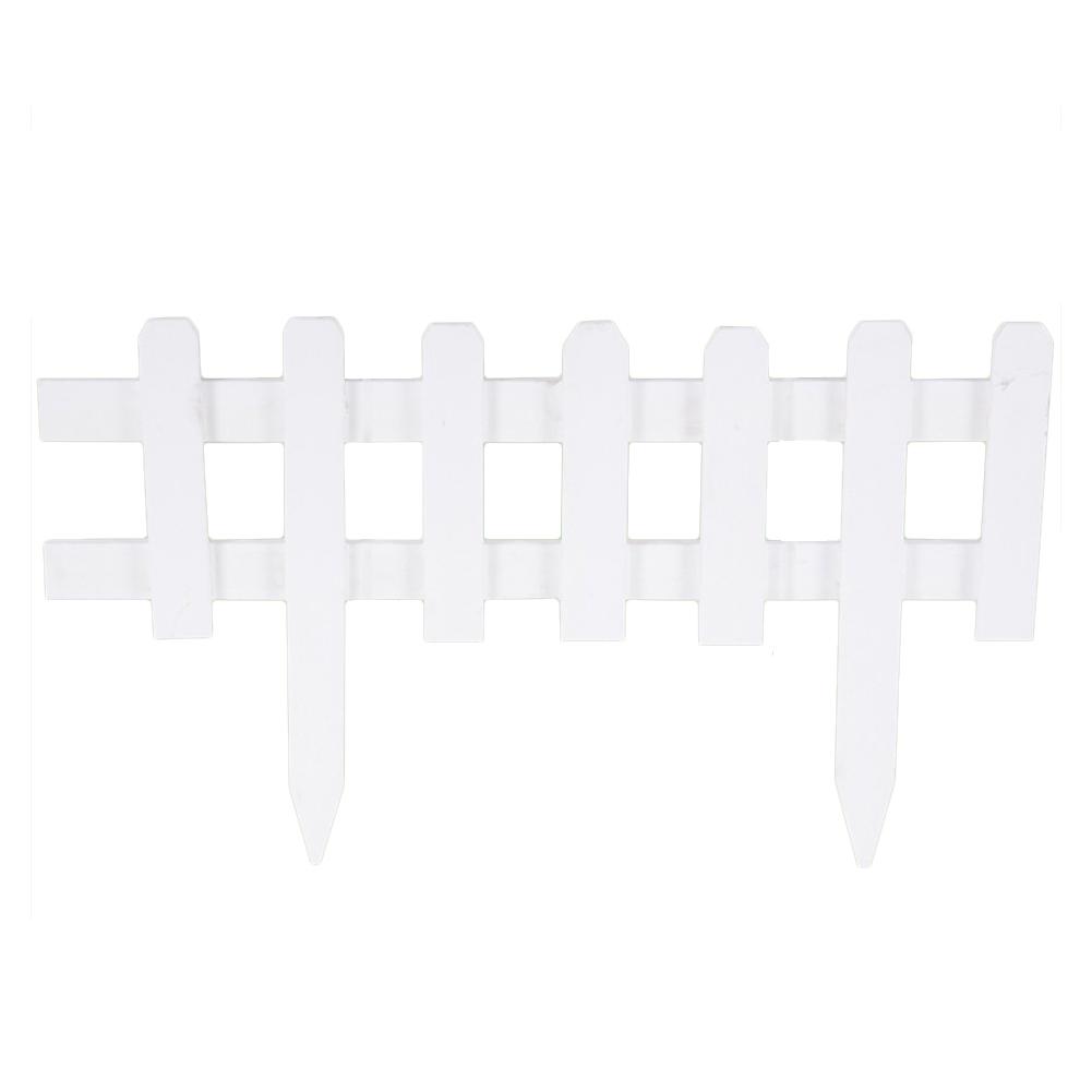6pcs Outdoor Anticorrosive Wood Fence Carbonized Garden Solid Wood Fence Lawn Edge-inserted Fence Garden Park Fence: White