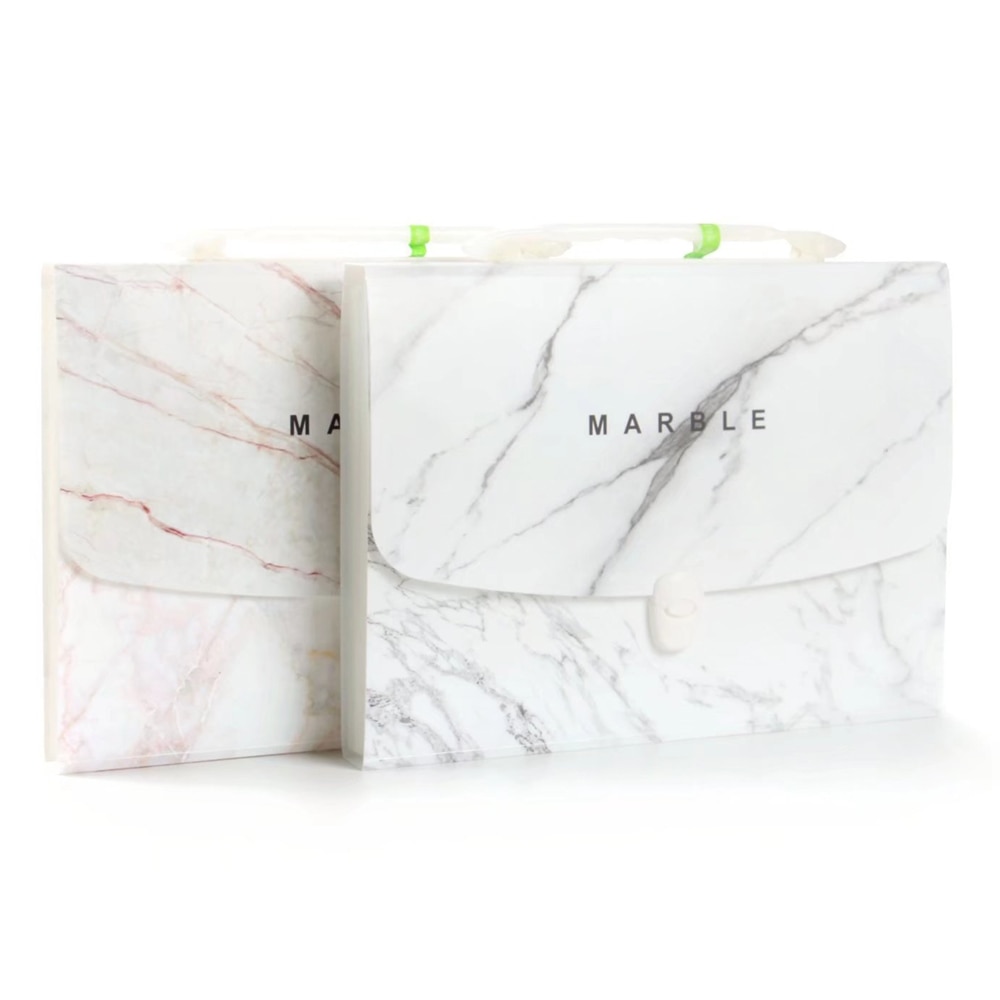 Marble Expanding File Folder A4 Document Bag Exanding Wallet Exam Paper Bill File Organizer School Office Stationery