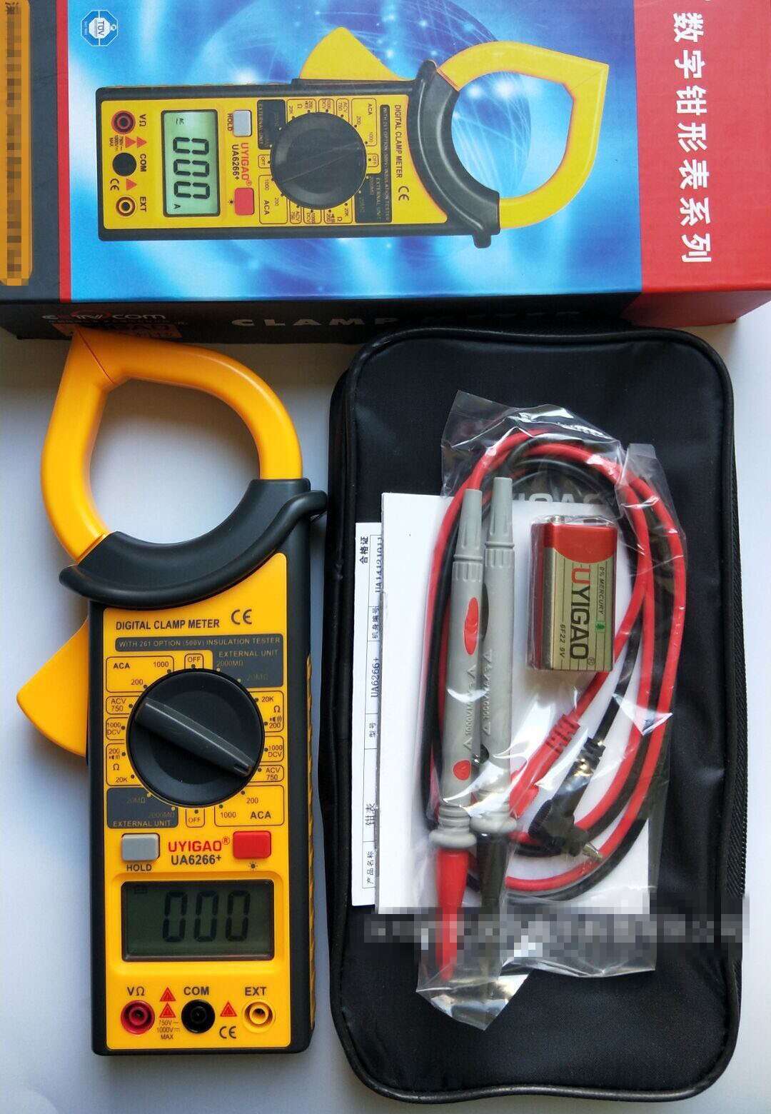 50mm Digital Clamp Meter Multimeter Large Range Measurement Mini ACA AC DC Current Clamp Meter with Data Hold Function