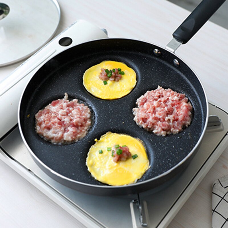 Mini Nonstick Gebakken Pan Vier-Gat Draagbare Voor Pannenkoeken Ontbijt Omelet Keuken HYD88