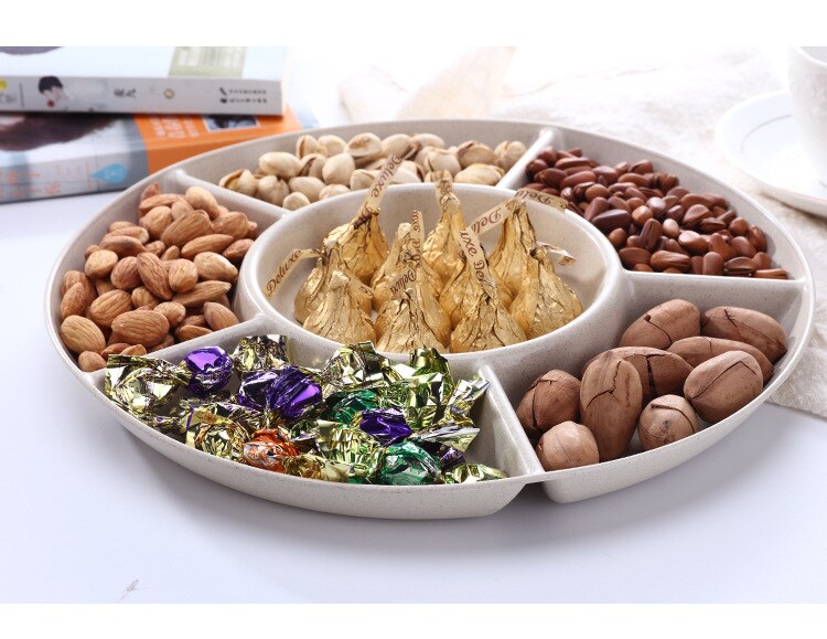 1PC 28.5CM Fruit Plastic Plates For Food Family Dessert Dish Snack Dish Party Home Maintenance Tray Plate Petisco OK 0810