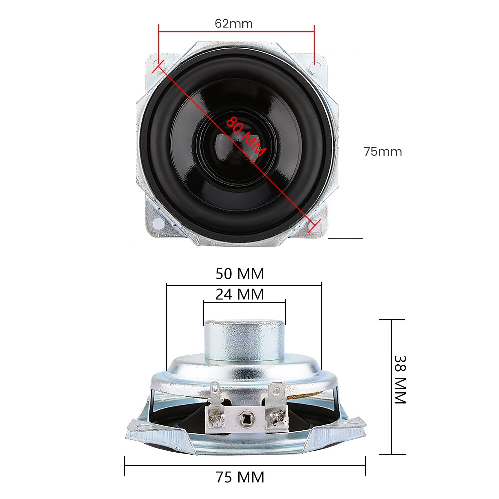 AIYIMA 2 Stuks 3 Inch Full Range Speaker Waterdichte 4 Ohm 10W Neodymium Draagbare Speaker Driver DIY Home Bluetooth theater