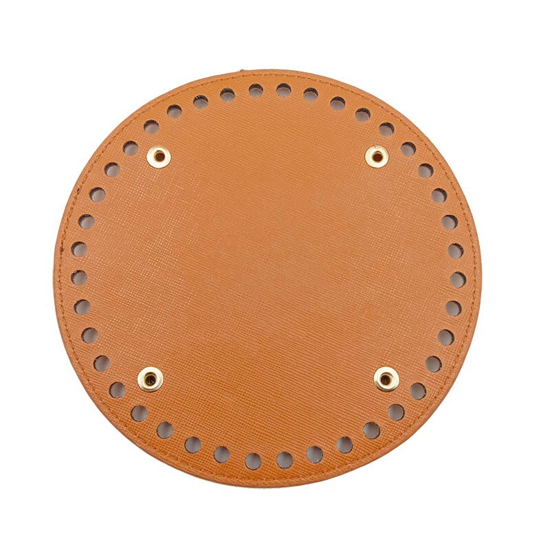 DIY Shoulder Crossbody Bag Bottom Bags Accessories Round Leather Bottom With Holes Rivet For Knitting Bag Handbag 15 cm: Brown