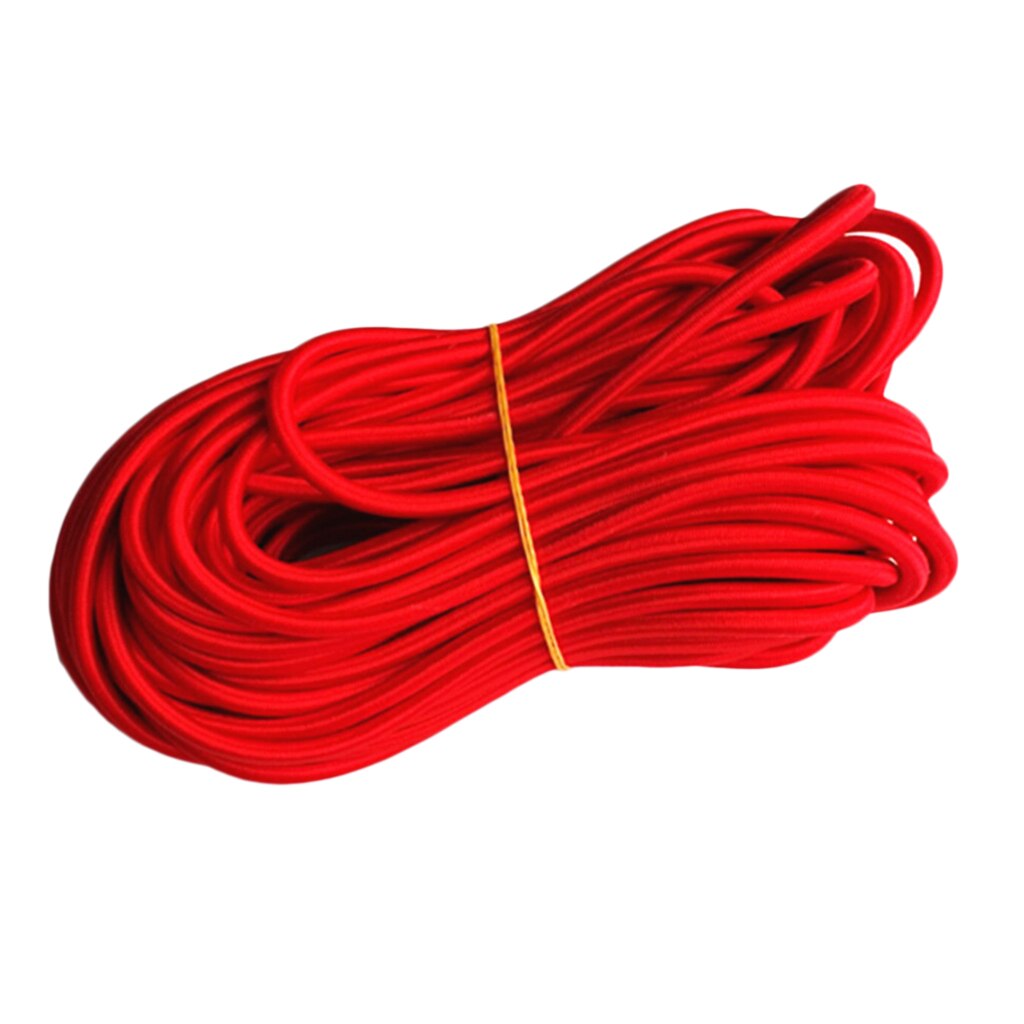 5mm premium marine kvalitet elastisk rød bungee reb stød ledning binde ned både trailere presenning telt dækning tilbehør: 30m røde