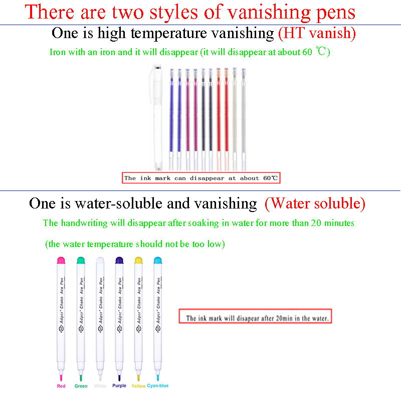 Haile Fabric Markers Fade Out for Drawing Lines Disappearing Marker Pens Patchwork Fabric PP Multi Purpose DIY Craft Sewing Tool