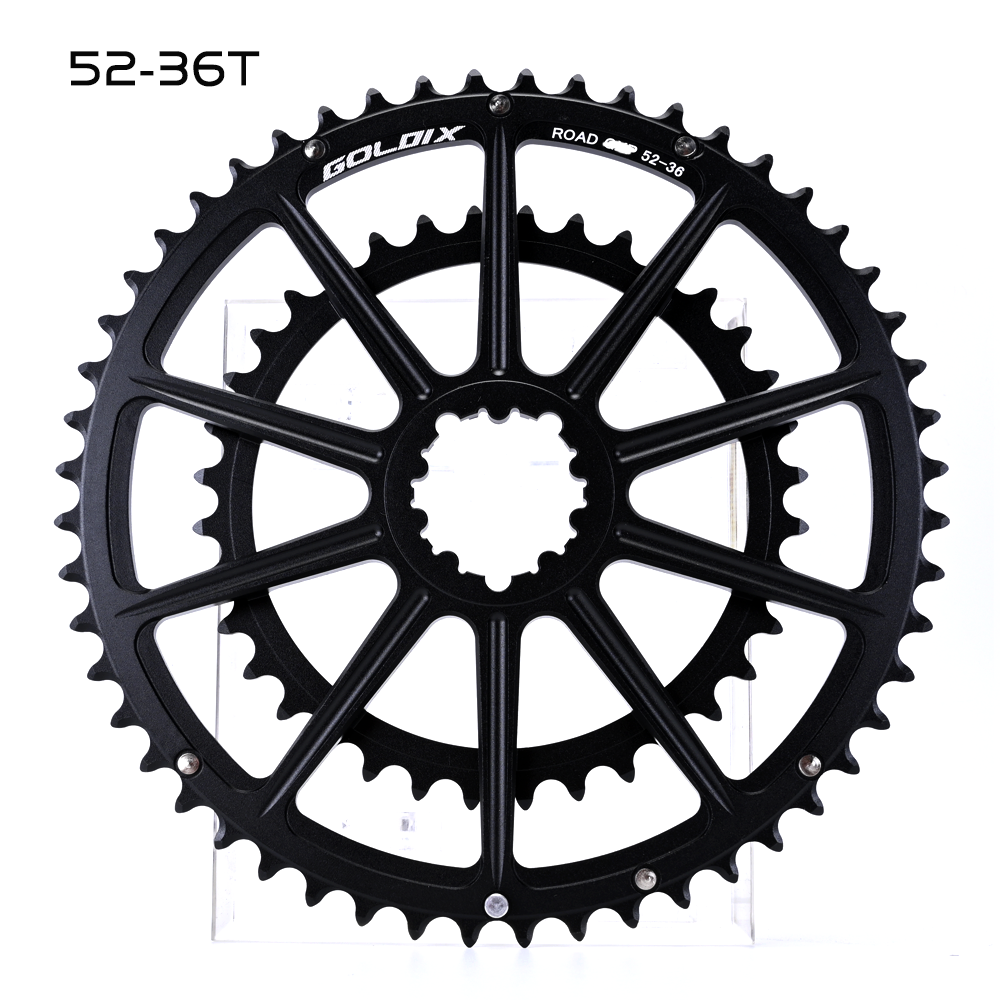GOLDIX 53-39T 52-36T 50-34T 48-32T 46-30T specificatie racefiets crankstel kettingblad geschikt voor SHIMANO en SRAM 10 11S 12S: Bordeaux