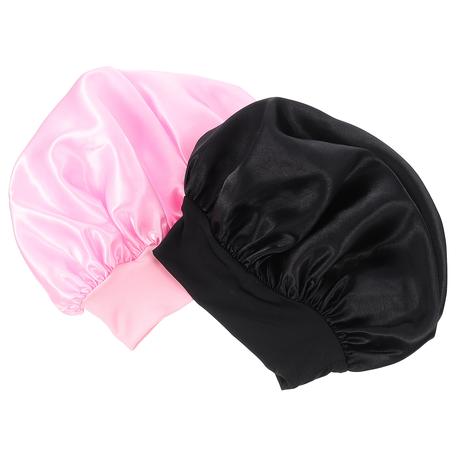 2Pcs Simple Nightcap Stretchy Home Sleeping Hat Waterproof Bathing Hat: Default Title