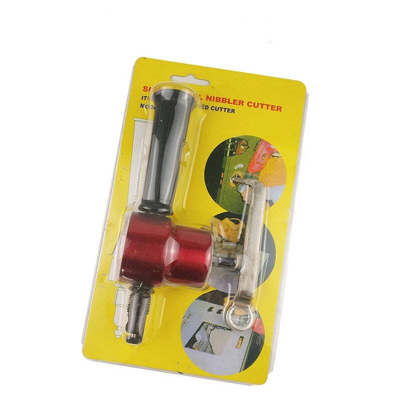 Nibble Metal Cutting Double Head Sheet Nibbler Saw Cutter Tool Drill Electric Cutter Nibbler Sheet Metal Cut: Red
