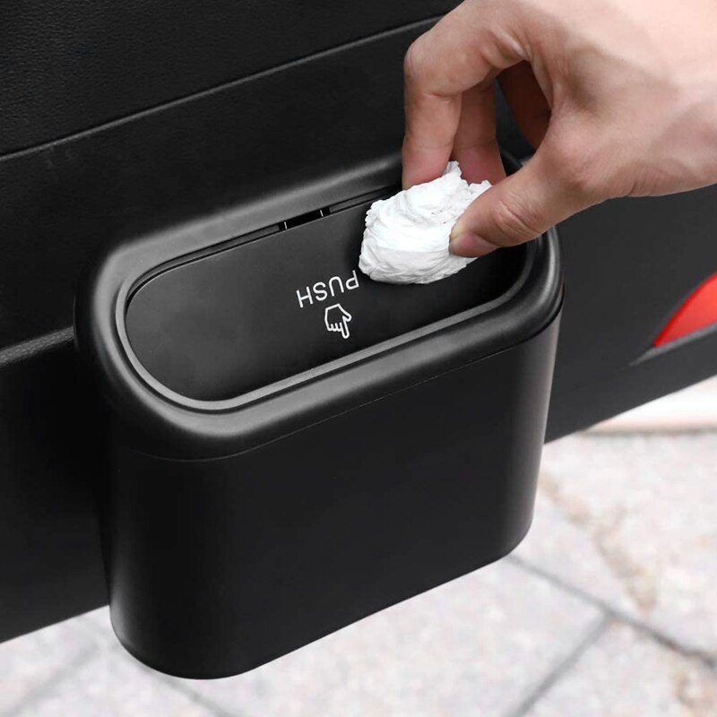 Car Trash Can with Lid Mini Vehicle Trash Bin Car Dustbin Garbage Organizer Automotive Garbage for Auto Cars, Home