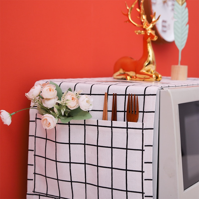 Cotton Linen Fabric Dust Cover Microwave Oven Box Pastoral Style Towel