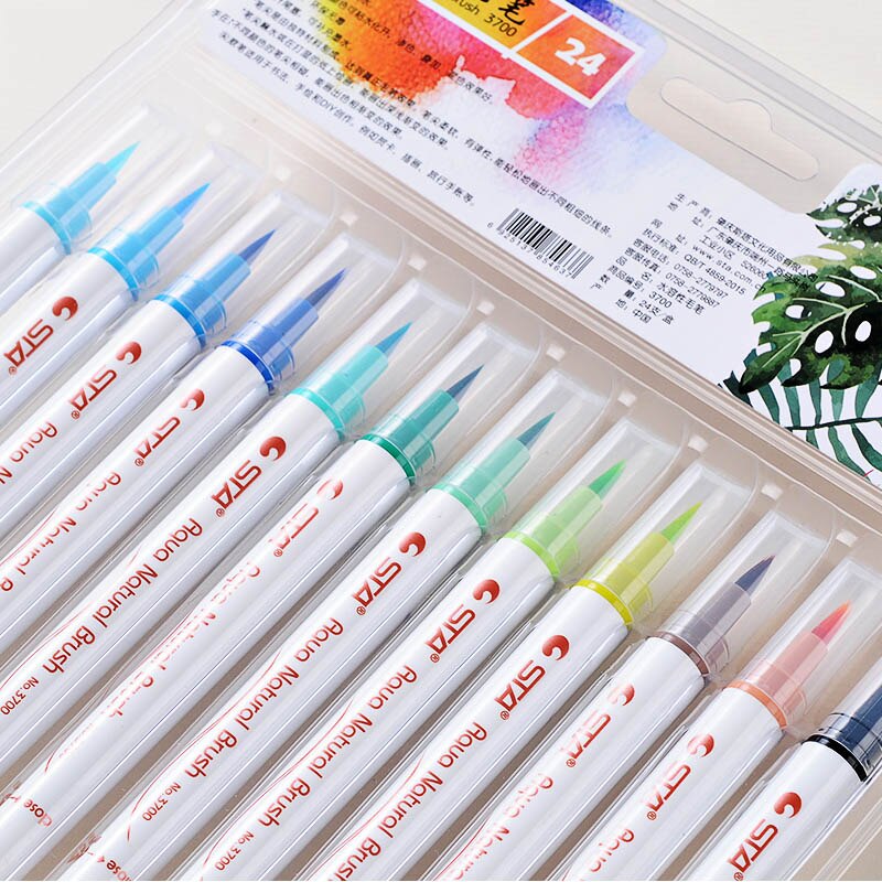 12/24/36 kleuren Aquarel Brush Pen Set Kleurrijke Brush Marker van Zachte Kalligrafie Penseel voor Kunstenaar levert