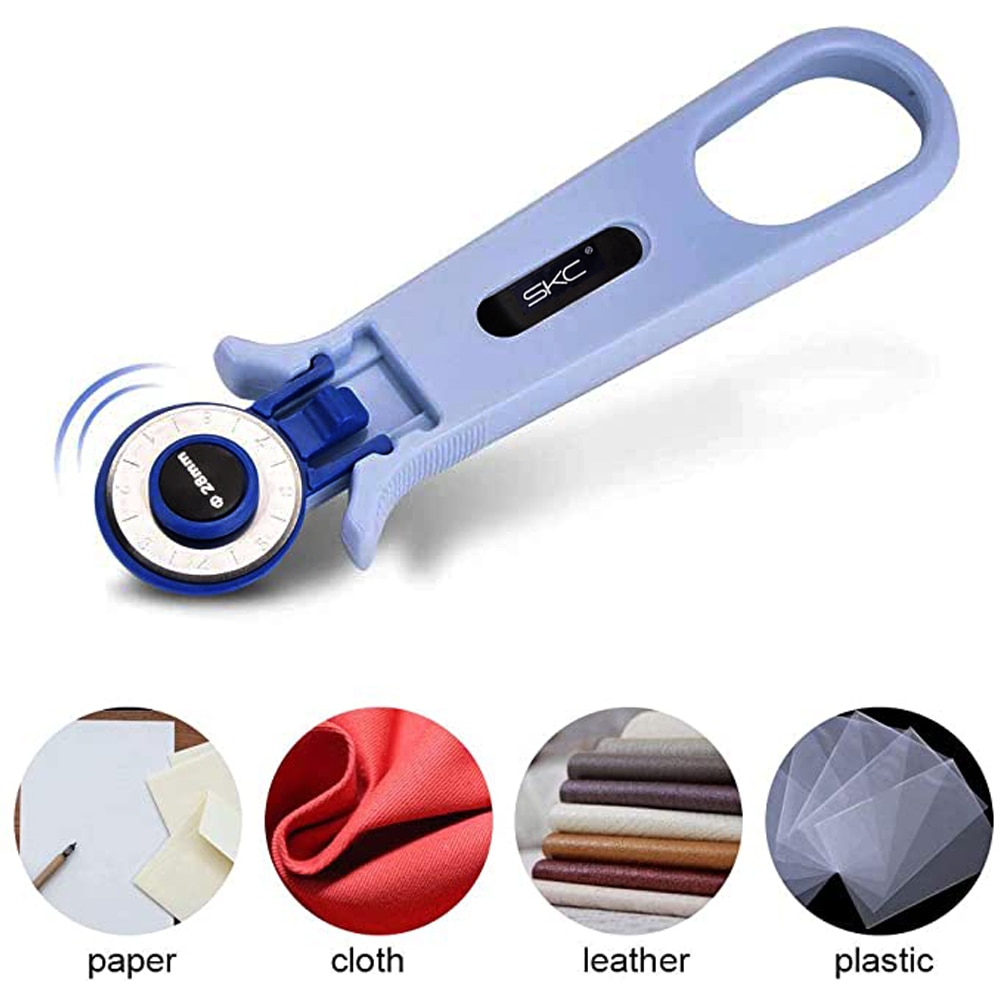 1PC 45mm 28mm circulaire fixe rotatif Cutter lame tissu Patchwork cuir artisanat couture outil bleu pratique découpeuse