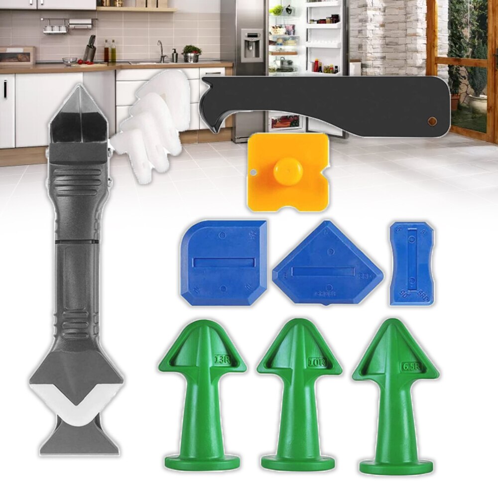 13Pcs Hand Caulking Tool Kit Silicone Sealant Finishing Tool Caulk Nozzle Applicator Finishing Tool for Kitchen Bathroom Window