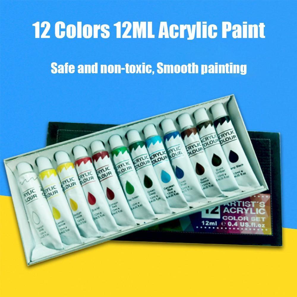 12 kolorów 12ML metaliczny kolor farba akrylowa robić dostaw sztuki tekstylne rysunki na ścianę ręcznie malowany lśniący pigment robić malowania żelem