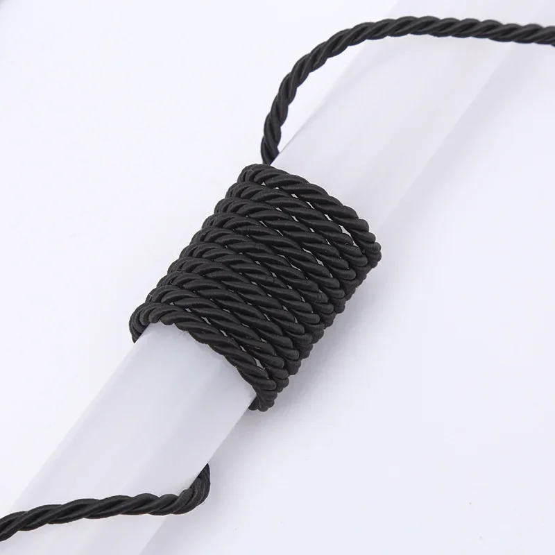 Corde en soie tressée à 3 plis de 5/10M, corde torsadée de 5mm, cordon torsadé en Polyester, garniture tressée, corde torsadée pour décoration artisanale de bricolage: 4mm / Or