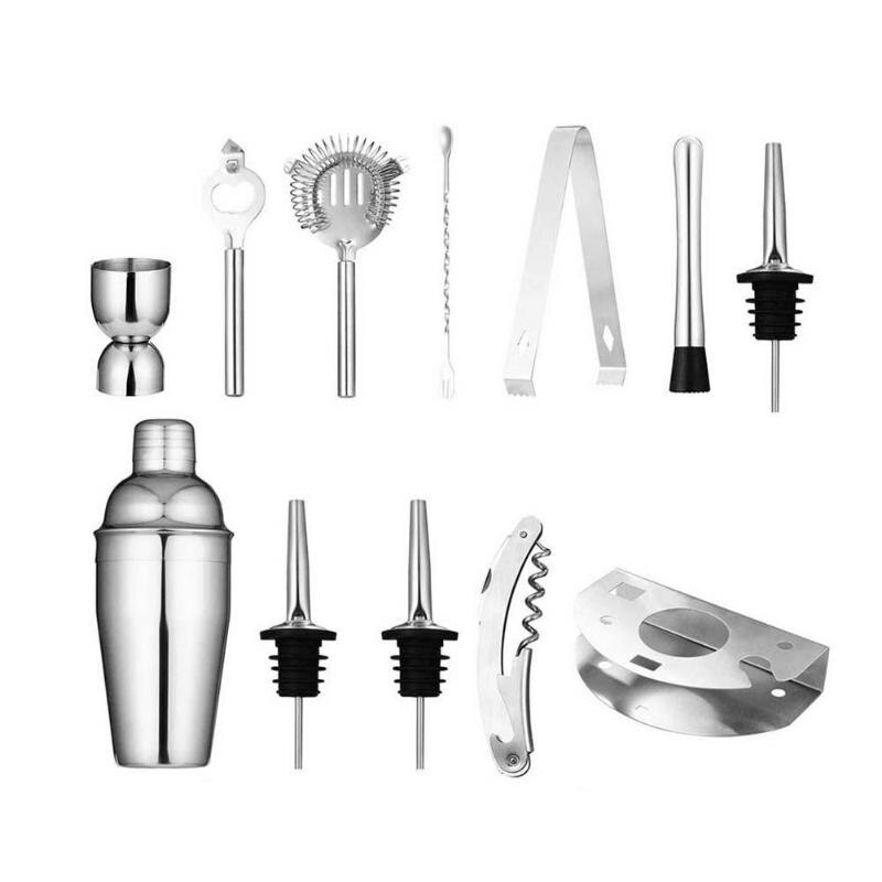 12 Stks/set Rvs Cocktail Shaker Martini Mixer Barman Bar Gereedschap: A 750ML and 12pcs