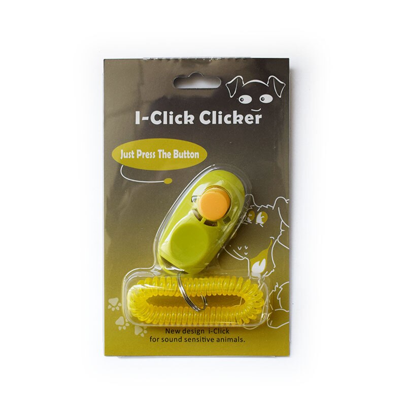 1PC Portable Pet Clicker Whistle Training Guide Wrist Band Delicate Pets Dog Cat Button Trainer Pet Dog Supplies: light green