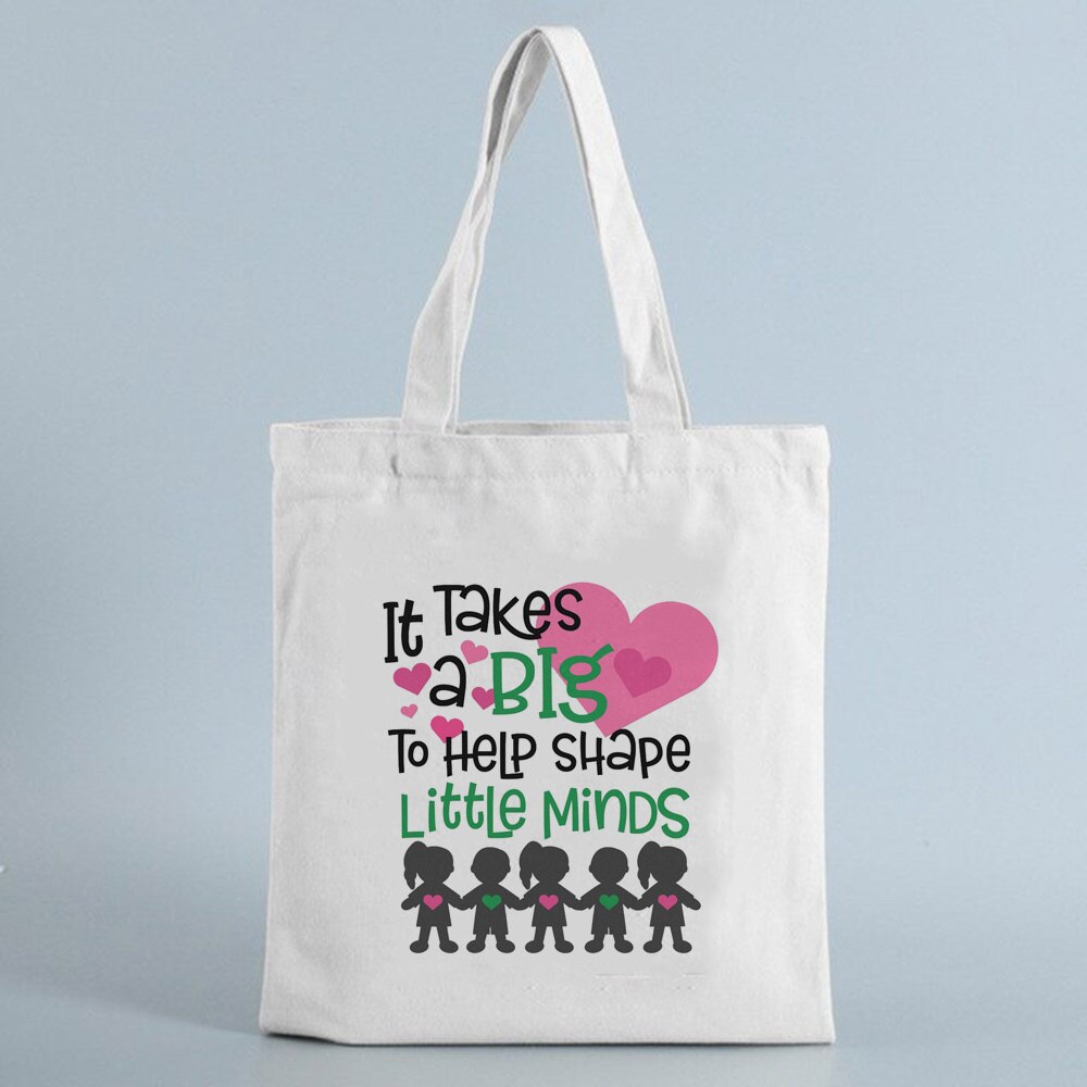 Moda eco professor lona bolsa de ombro reutilizável sacola de compras saco de livro dobrável saco de compras presente de viagem para professores dia: B1698-TBWH-M