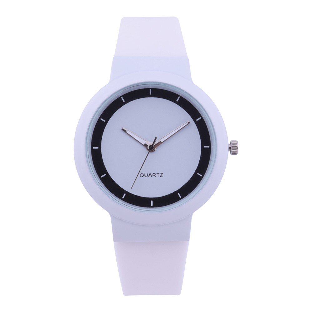 Dameshorloge siliconen band casual sport dameshorloge klok quartz uurwerk polshorloge zegarek damski relog: D