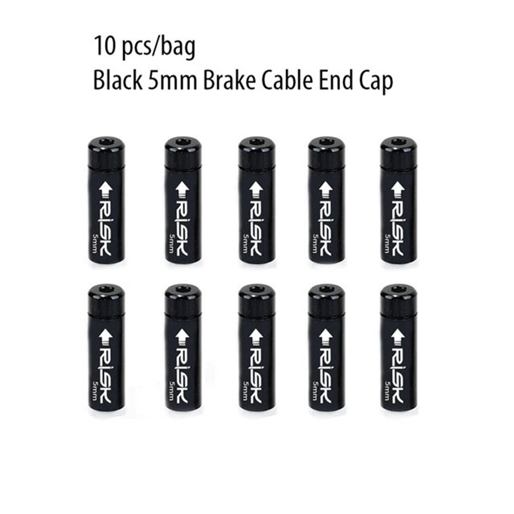 10pcs Cable Caps For Bike Bicycle 4mm 5mm Derailleur Shift Brake Cable End Cap Housing Ferrules Crimps Dust Cover Wire Tip: Black2