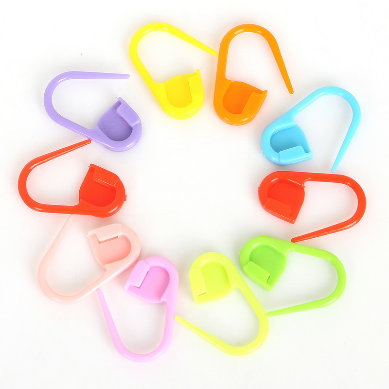 100 Stks/partij Kleurrijke Mini Veiligheidsspelden Locking Stitch Marker Lock Pins Plastic Ring Markers Voor Breien Willekeurige Mix Kleur