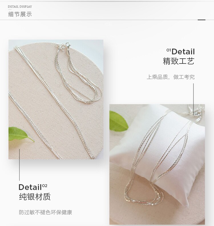 Reeti 925 Sterling Zilveren Multilayer Ketting Kettingen Voor Vrouwen Sterling-Zilver-Sieraden