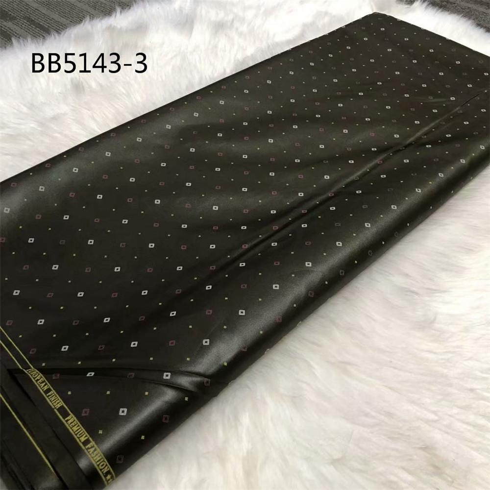High qquality black color African Cotton Fabric Getzner Bazin Riche for men 5 yards Dubai fabric