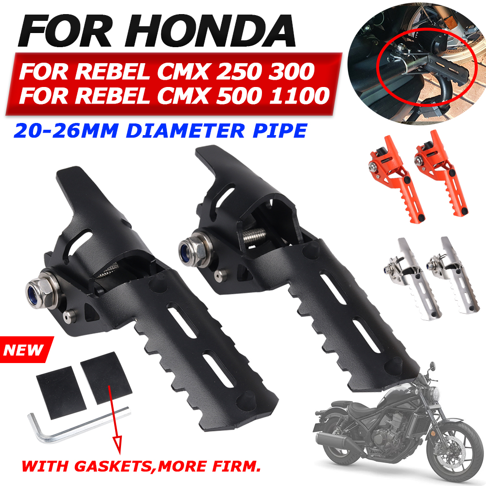 Für HONDA Rebel 250 300 500 1100 CMX CMX1100 CMX 1100 Motorrad Zubehör Vorne Fußrasten stützen Fußstützen Schellen Fußrasten pad