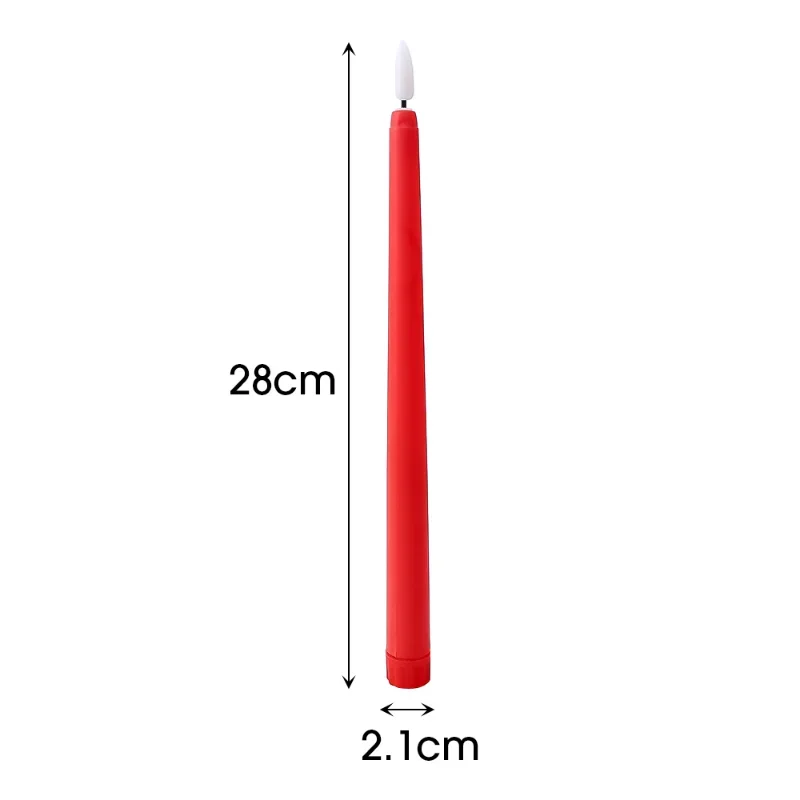 Bougies électroniques LED sans flamme, alimentées par batterie, longue bougie conique, pour fête, mariage, décoration de la maison, lampe clignotante, 3/6 pièces
