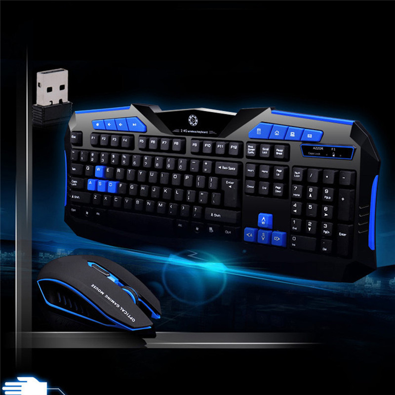 2,4G kabellos Spielen Tastatur Maus einstellen Tastatur dauerhaft USB Tastaturen 2400DPI Mäbenutzen Combos Mit usb-empfänger Für PC Laptop: Ursprünglich Titel