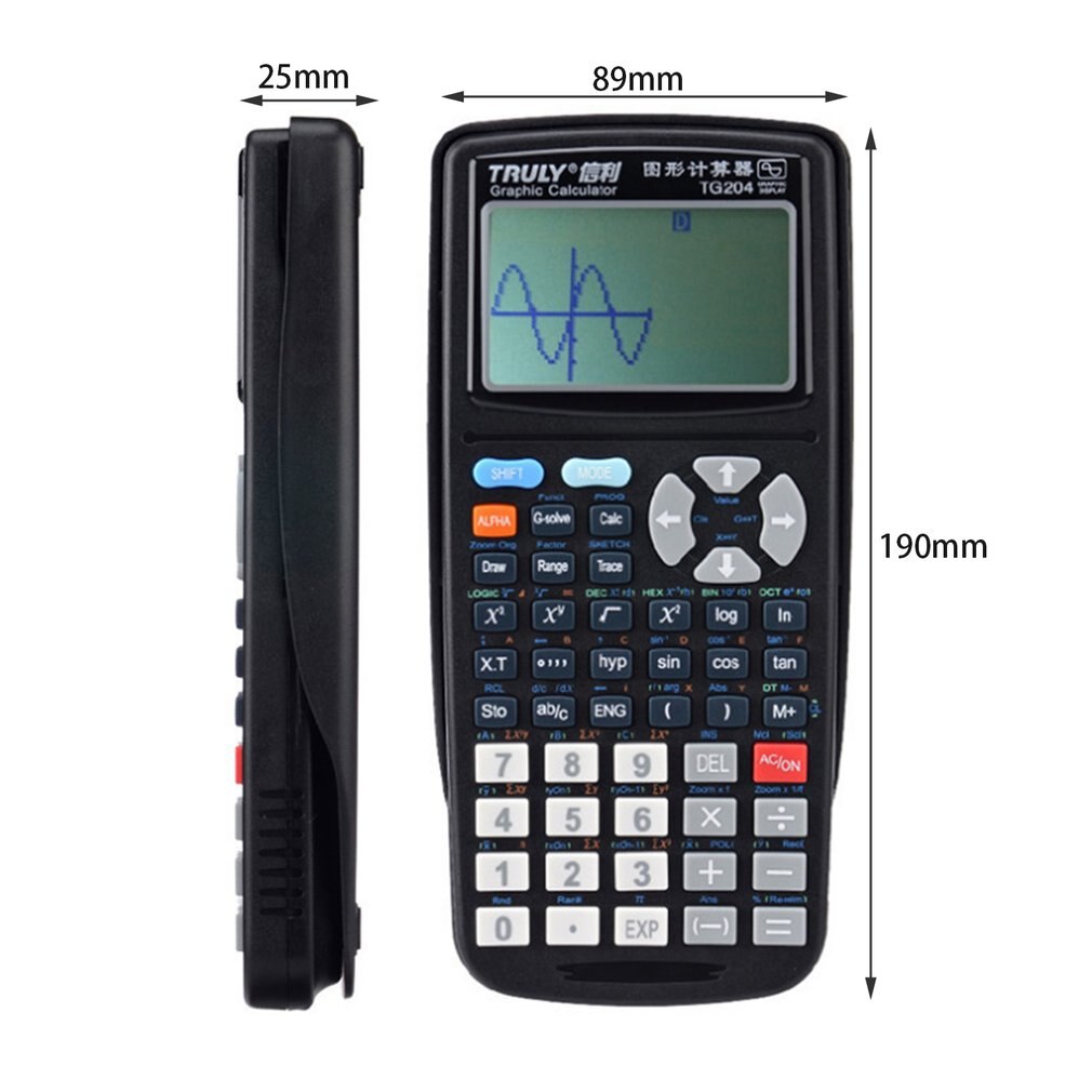 TG204 Portable Size School Students Graphics Calculator Scientific Graphing Calculator For Graphics Teaching Black
