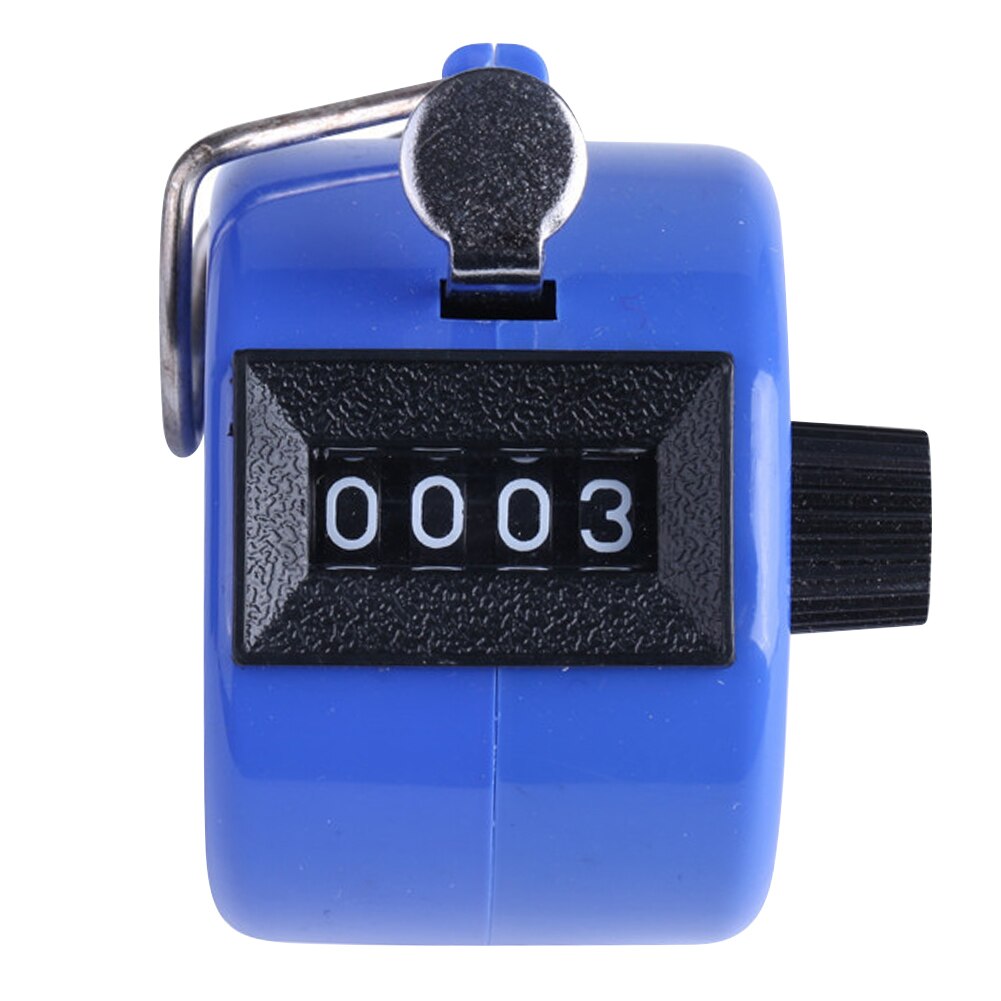 Mini Mechanical Count Tool Finger Press Counting Clicker 4 Digit Counters Mechanical Counter Manual Clicking Hand Counter Sports: Blue