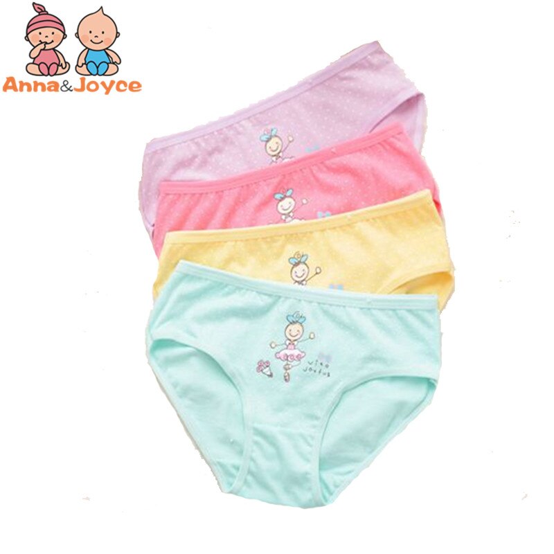 Pantalones triangulares con estampado de dibujos animados para niña, pantalones de algodón 100% con lunares, colores caramelo, adecuado para niñas de 2 a 10 años, 4 unids/lote, ATNN0059