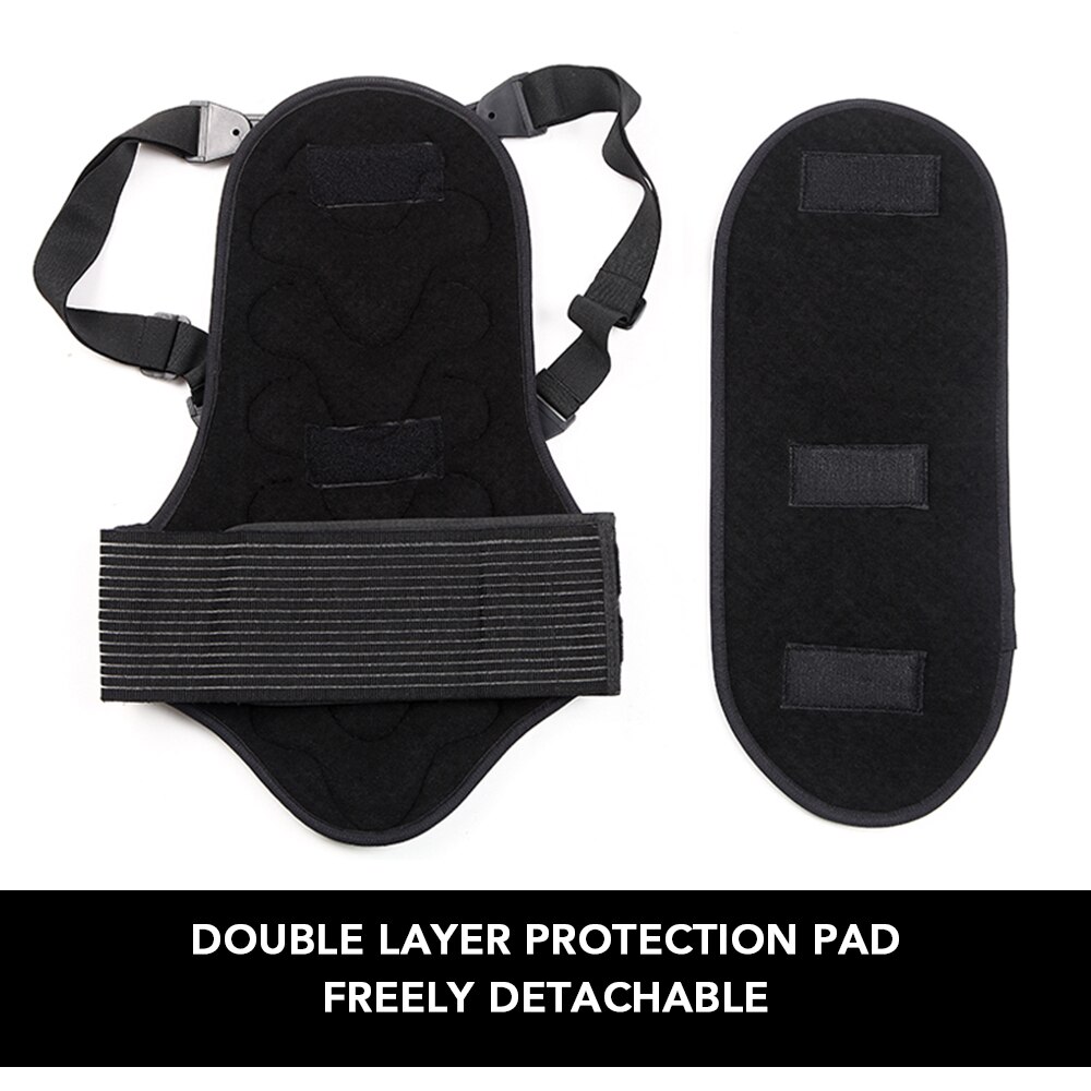 Snowboarding Back Pad Detachable Thick EVA Protection Back Pad Cushion Adjustable Mountain Biking Skating Back Pad
