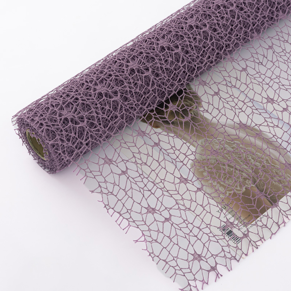 Papier d'emballage de fleurs en maille, filet creux irrégulier, papier pour Bouquet Floral, feuille d'emballage de fleurs fraîches, fournitures d'emballage pour fleuriste: GRIS FONCÉ